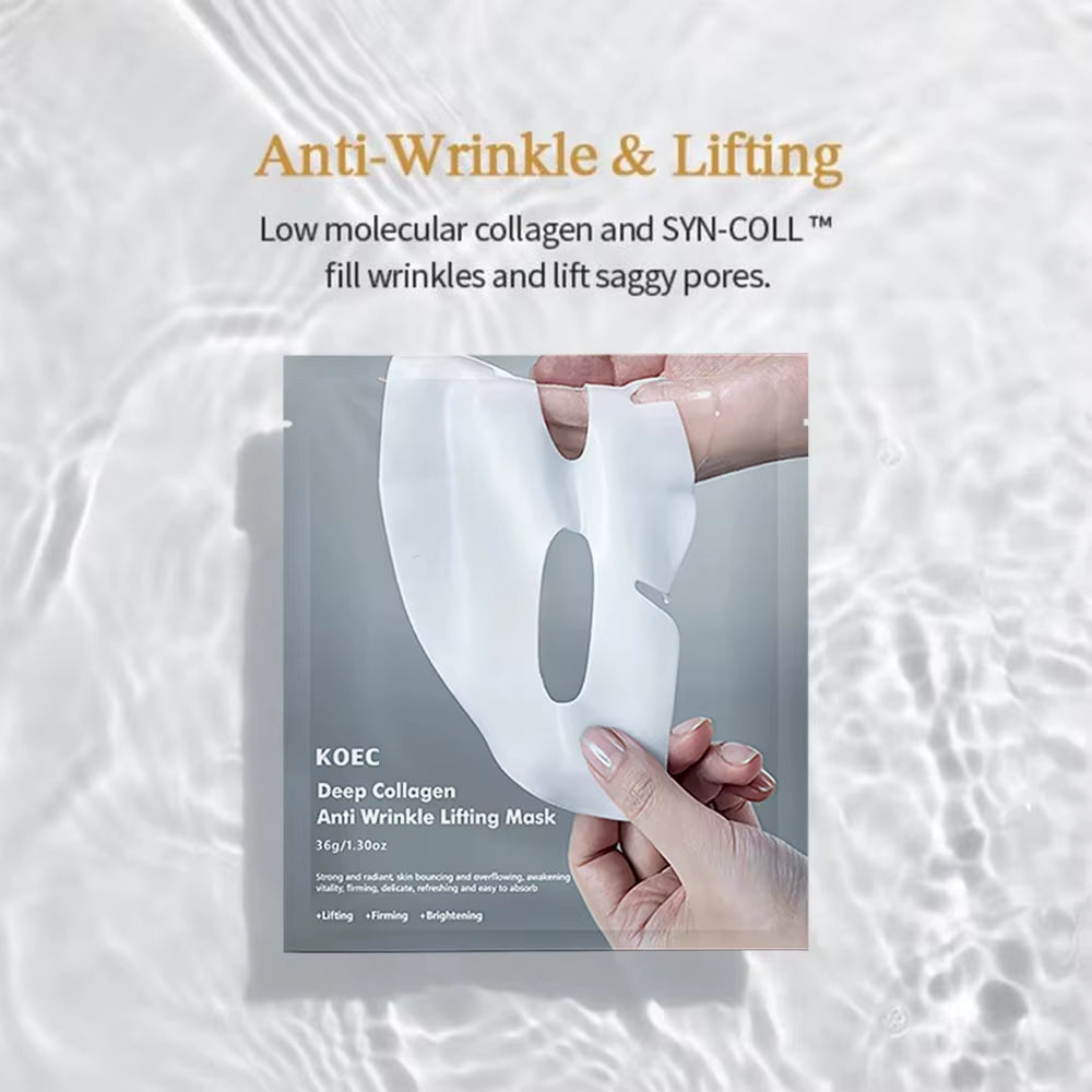 KOEC Collagen Face Mask Shrink Pores Deep Hydrating Overnight Mask Moisturizing Refreshing Brightening Face Skin Care
